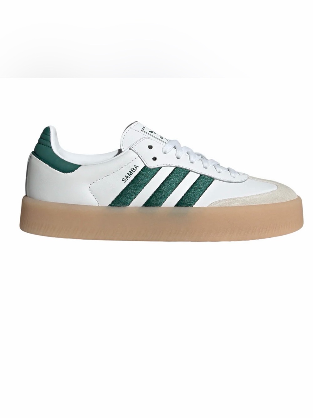 adidas White & Green Sambae with Gum Sole - Picture 3 of 6